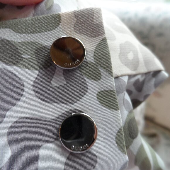 New Gucci 100% Silk Beige Leopard Print Drop-Waist Belted Sheath Dress Size 40-4 - Picture 6 of 16